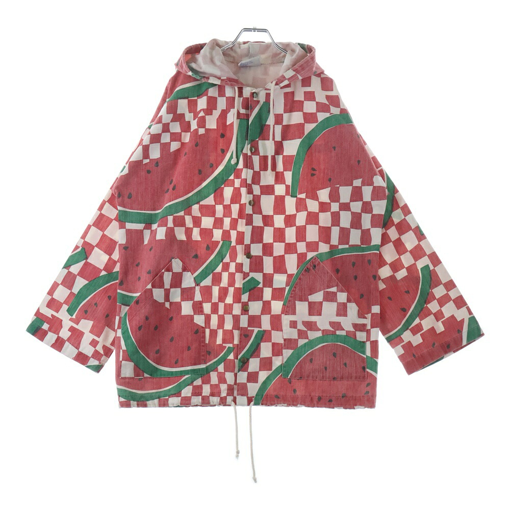 VINTAGE(ヴィンテージ) 80s MICHIGAN RAG ミシガンラグ スイカ コットン フーデットジャケット レッド【中古】【程度B】【カラーレッド】【取扱店舗BRING福岡天神店】｜ブランド買取・販売　BRING