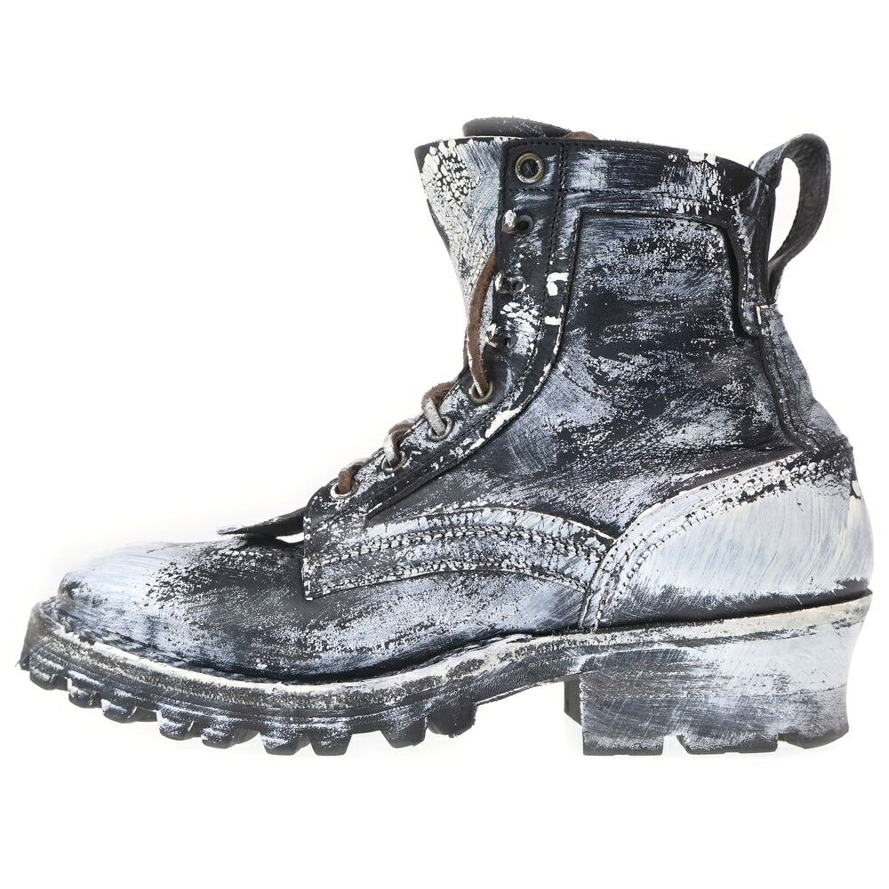 Maison Margiela(メゾンマルジェラ) サイズ:40 SIERRA BOOTS シエラ ペイント加工 トレッキングブーツ ブラック/ホワイト S58WU0421 P8192【中古】【程度B】【カラーブラック】【取扱店舗BRING大宮店】|ブランド買取・販売 BRING
