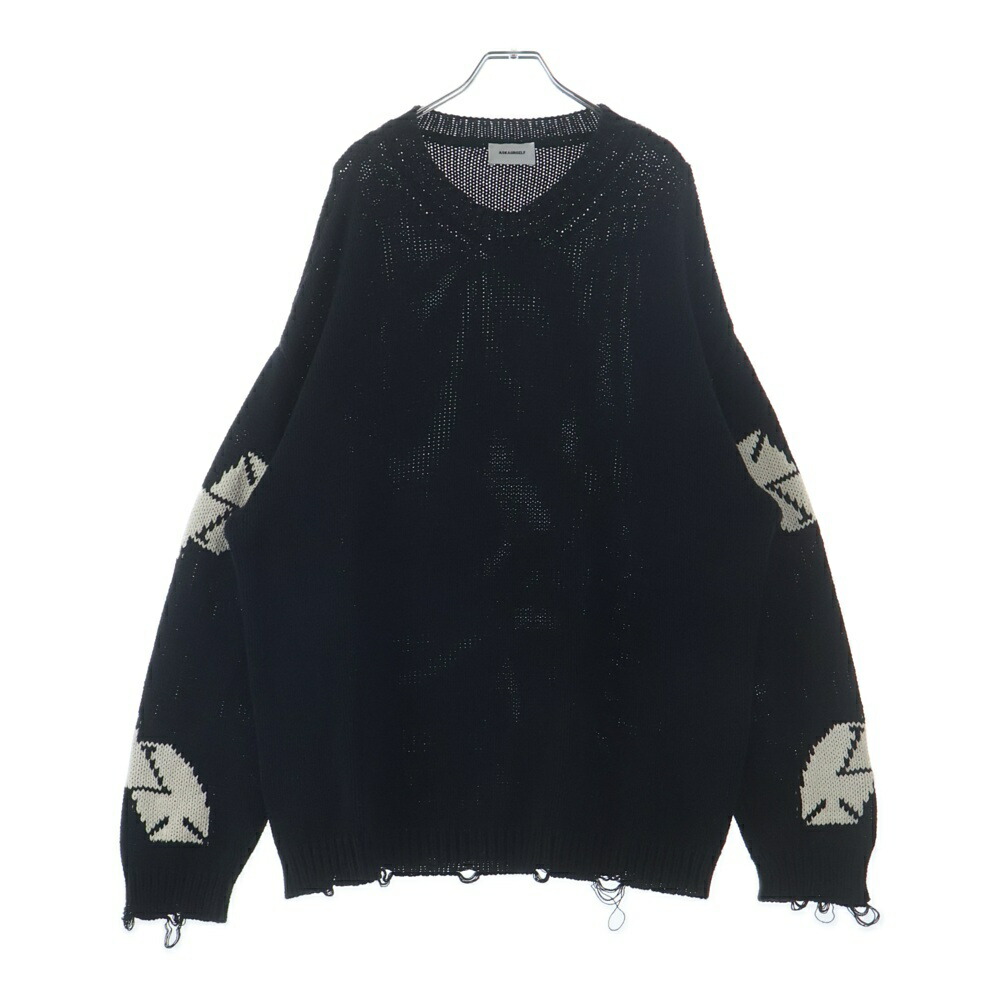 ASKYURSELF(アスクユアセルフ) サイズ:XL Chunky Banned Knit アームデザイン チャンキー バーンド ニット ブラック【中古】【程度B】【カラーブラック】【取扱店舗BRING福岡天神店】｜ブランド買取・販売　BRING