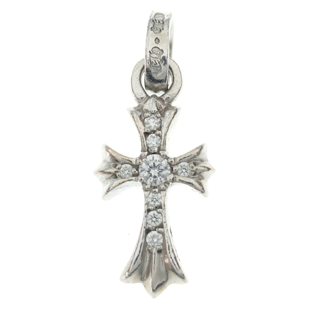 CHROME HEARTS(クロムハーツ) 18KWG CRS BBYFAT P/DIA ベイビーファットクロス PAVE金剛石 シャンデリヤとっ始め 白いことゴールド BCA006【中古】【度合いB】【色つやゴールド】【取りまわしバス発着場BRING亜米利加村店】