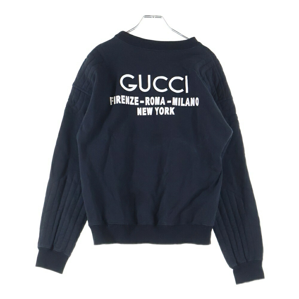 GUCCI(グッチ) 大きさ:XS バックロゴプリント クルーネックスウェットトレーナー 黒いこと【中古】【座標軸B】【色合い黒いこと】【取りまわしバス発着場原宿】