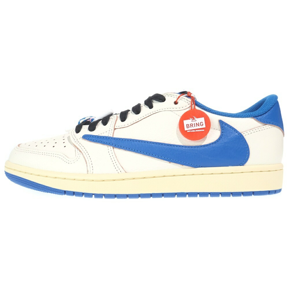 NIKE(ナイキ) サイズ:28.0cm AIR JORDAN 1 LOW OG Travis Scott × fragment design エアジョーダン ローカットスニーカー ホワイト/ブルー US10/28cm DM7866-104【新古品/中古】【程度S】【カラーホワイト】【取扱店舗BRING KICKS】|ブランド買取・販売 BRING