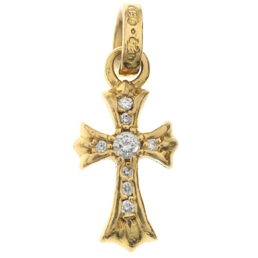 CHROME HEARTS(クロムハーツ) 22K CRS BBYFAT P/DIA ベイビーファットクロス PAVE金剛石 シャンデリヤとっ始め ゴールド BCA035【中古】【度合いB】【色つやゴールド】【取りまわしバス発着場OneStyle新宿店】