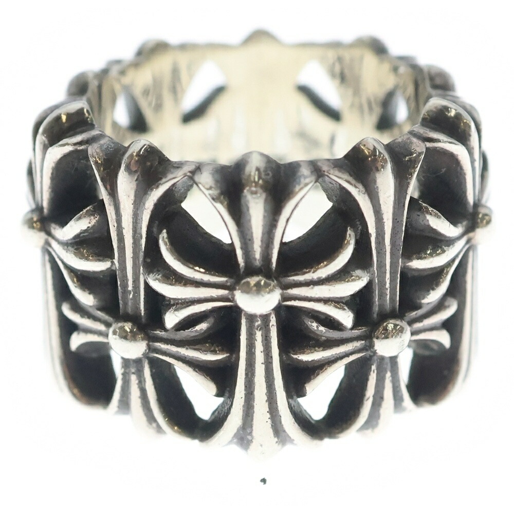 CHROME HEARTS(クロムハーツ) 大いさ:18.0号 CEMETERY セメタリー はりつけ台輪っか しろがね色 BCA339【中古】【座標軸B】【色合いしろがね色】【取りまわしバス発着場渋谷】