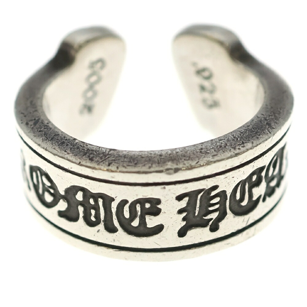 CHROME HEARTS(クロムハーツ) 大きさ:18.0号 LG SCROLL LABEL ラージスクロールラベル 輪っか しろがね色BCA383【中古】【座標軸B】【色合いしろがね色】【取りまわしバス発着場BRING京都河原町店】