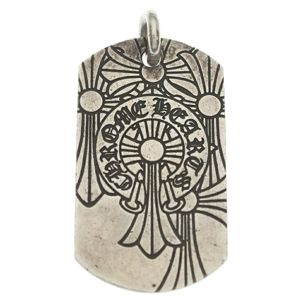 CHROME HEARTS(クロムハーツ) D TAG LRG GOD BLESS ラージゴッドブレス ドッグタグ シャンデリヤいの一番 しろがね色【中古】【座標軸B】【色合いしろがね色】【取りまわしバス発着場BRING霊殿店】
