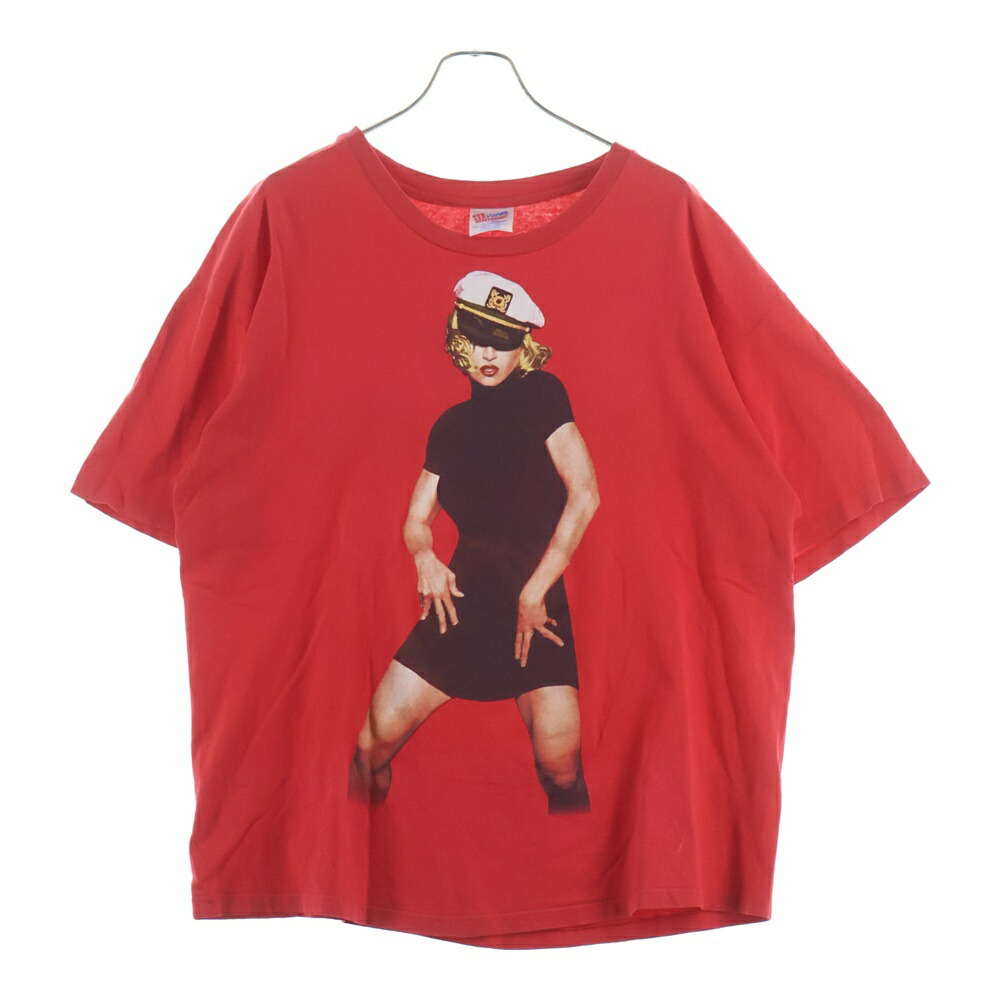 VINTAGE(ヴィンテージ) 大きさ:XL 90s MADONNA THE GIRLIE SHOW マドンナガールショープリント 半袖プルオーバー 赤いこと【中古】【座標軸B】【色合い赤いこと】【取りまわしバス発着場BRING札幌店】