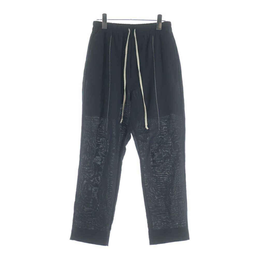 Rick Owens(リックオウエンス) 大きさ:46 21SS DRAWSTRING SLIM LONG 向こう正面編み目ひな型 マルチ衣嚢 ドローストリング イージーパンツ 黒いこと RU21S6390-WHEM2【中古】【座標軸B】【色つや黒いこと】【取りまわしバス発着場新宿】