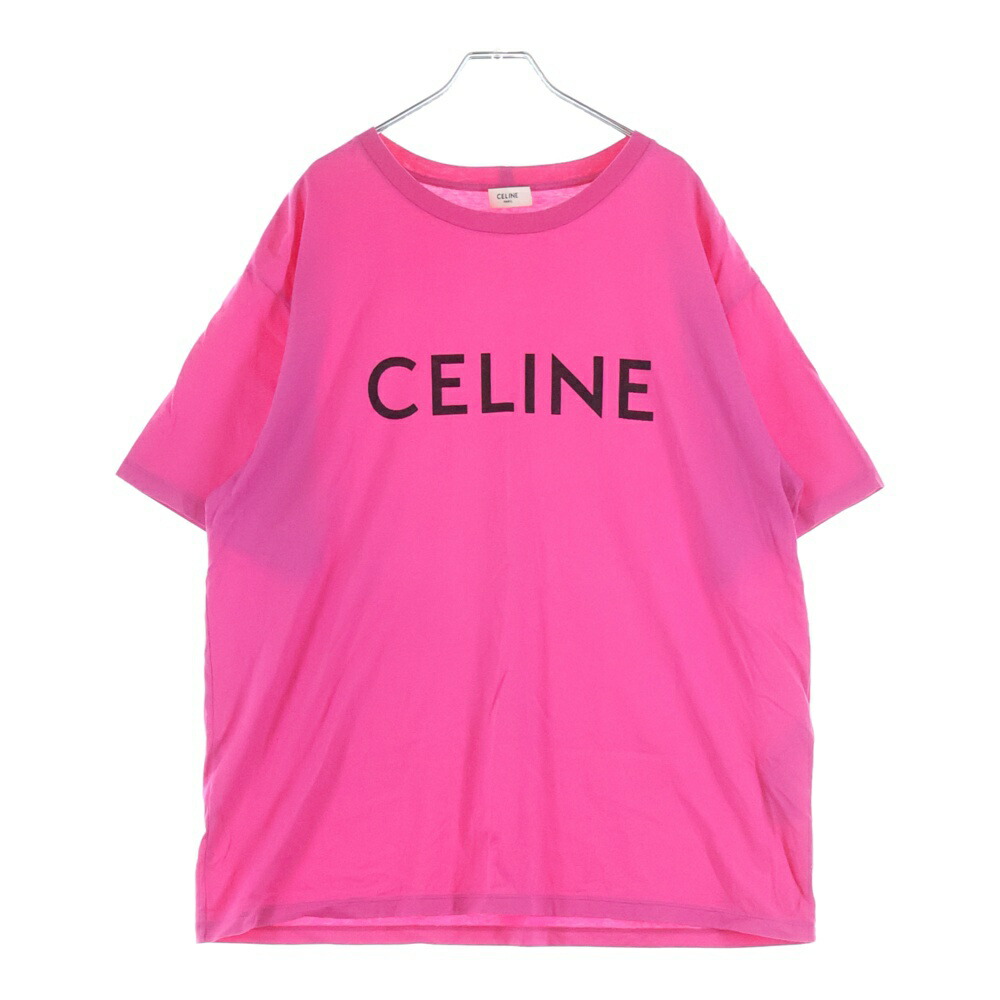 CELINE(セリーヌ) 大きさ:XL フロントロゴプリント 労働者の一団素っ首半袖プルオーバーカットソー サクラ色 2X681671Q【中古】【座標軸A】【色つやサクラ色】【取りまわしバス発着場BRING京都河原町店】