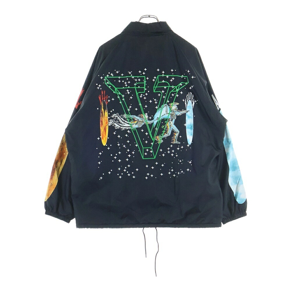 SAINT MICHAEL(セントマイケル) 大きさ:XL 22AW×VLONE VL COACH JACKET SKULL ヴィローン スカル ナイロンコーチジャケット 黒いこと SM-A22-0000-082【中古】【座標軸B】【色合い黒いこと】【取りまわしバス発着場BRING仙台店】