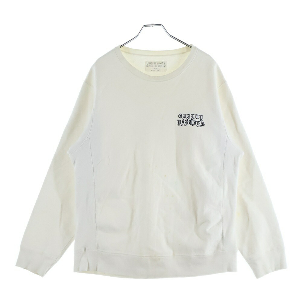 WACKO MARIA(ワコマリア) 大きさ:L HEAVY WEIGHT CREW NECK SWEAT SHIRT ヘビーウェイト クルーネックスウェットシャツ 白いこと GP-C0001-BLANKLINE【中古】【座標軸B】【色つや白いこと】【取りまわしバス発着場BRING横浜ビブレ店】