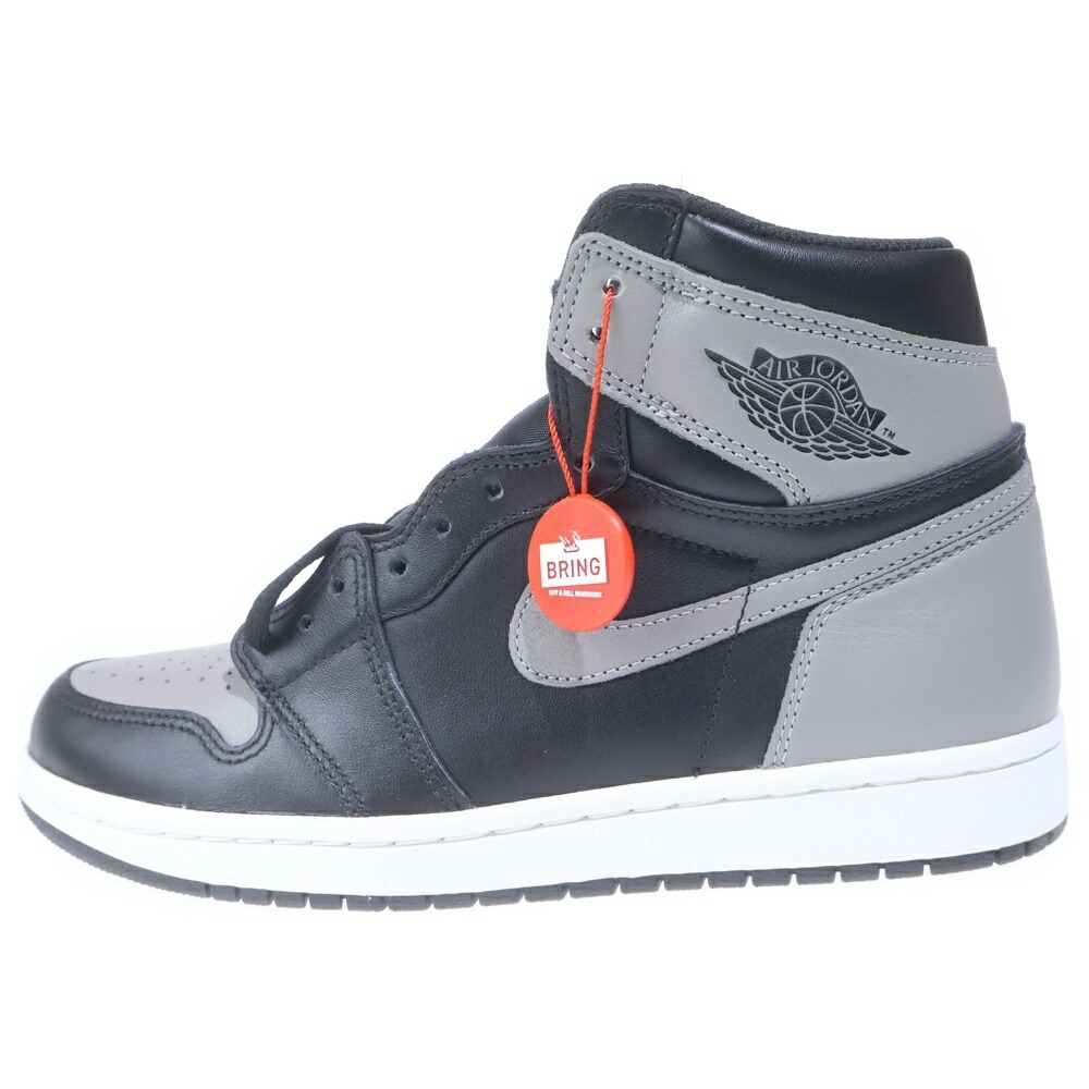 NIKE(ナイキ) 大きさ:26.5珊 AIR JORDAN 1 RETRO HIGH OG SHADOW 555088-013 エアジョーダン1 影ぼうし ハイカットスニーカー 黒いこと/薄墨色 US8.5/26.5珊【中古】【度合いB】【色つや黒いこと】【取りまわしバス発着場BRING KICKS】