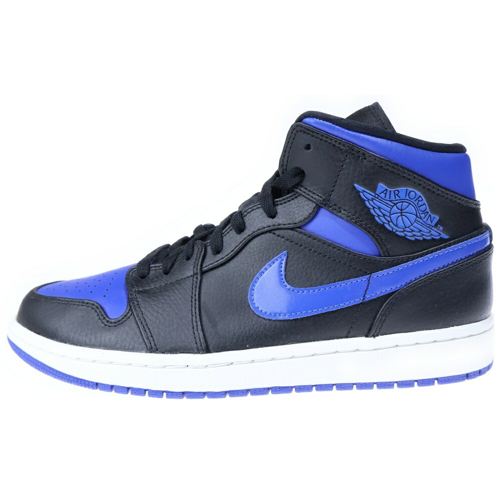NIKE(ナイキ) サイズ:27.0cm AIR JORDAN 1 MID HYPER ROYAL エアジョーダン1 ハイパーロイヤル ミッドカットスニーカー ブラック/ブルー US9/27cm 554724-068【新古品/中古】【程度S】【カラーブラック】【取扱店舗BRING THRIFT CLOSET 幕張店】