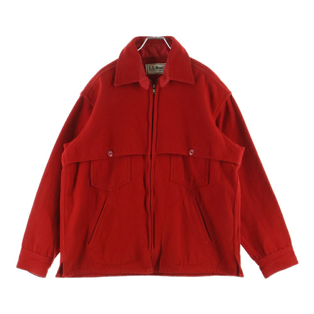 L.L.Bean(エルエルビーン) 80s-90s マッキーノ 羊毛 上衣 赤いこと【中古】【座標軸B】【色つや赤いこと】【オンライン押さえる商いもの】