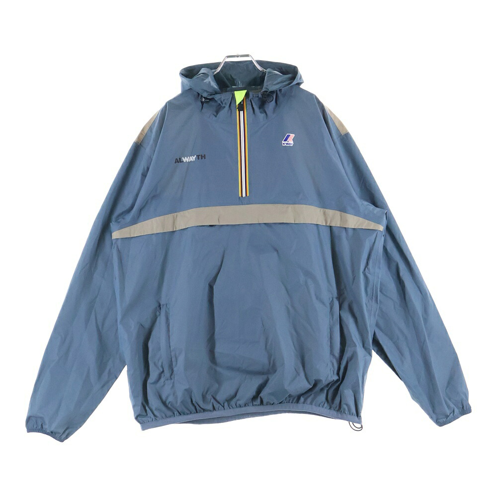 BEAMS(ビームス) サイズ:L K-WAY ALWAYTH リップストップ 2301094/K2138EW ナイロンプルオーバージャケット ブルー【中古】【程度B】【カラーブルー】【取扱店舗BRING梅田茶屋町店】｜ブランド買取・販売　BRING
