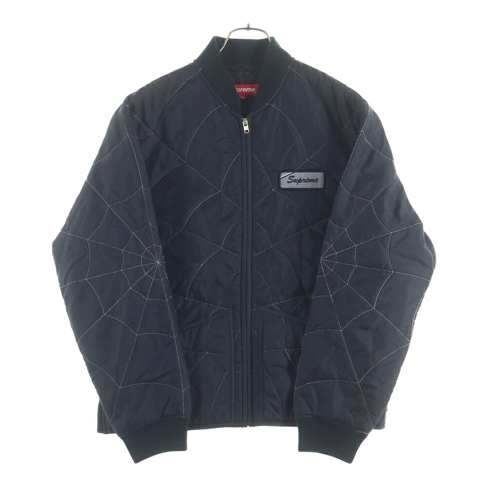SUPREME(シュプリーム) サイズ:S 19AW Spider Web Quilted Work Jacket スパイダーウェブキルテッドワークジャケット キルティングナイロン中綿ボンバージャケット ブルゾン ブラック【中古】【程度B】【カラーブラック】【オンライン限定商品】｜ブランド買取・販売　BRING