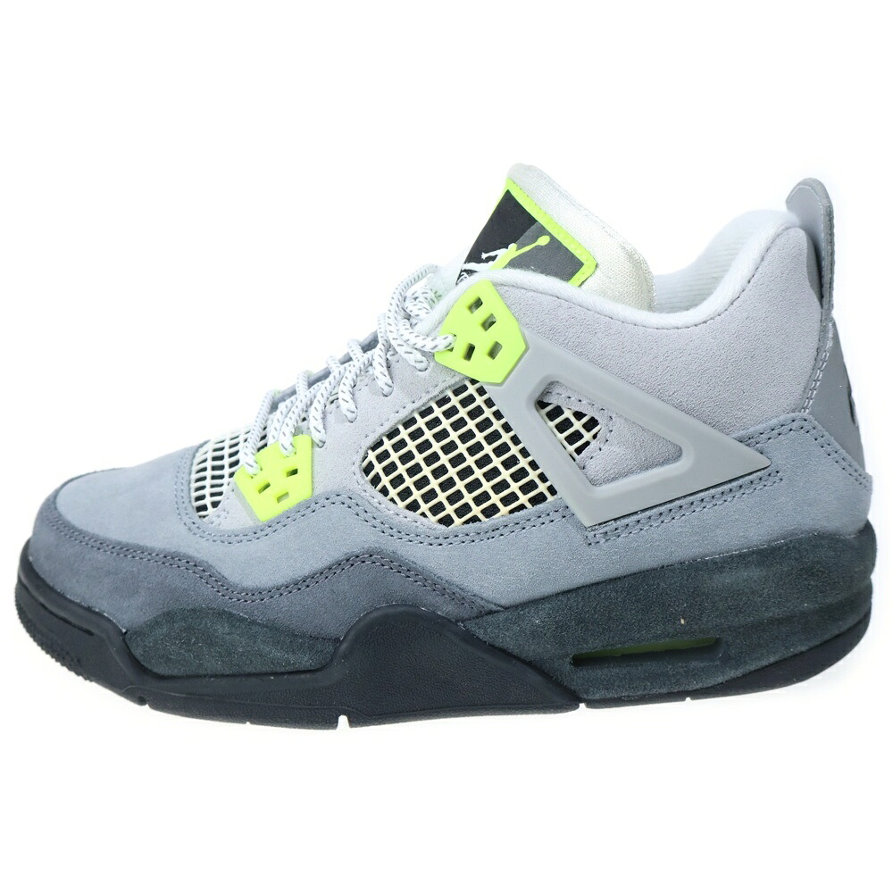 NIKE(ナイキ) 大きさ:23.5糎 GS Air Jordan 4 Retro SE Neon GS エアジョーダン4 レトロ SE ネオン ハイカットスニーカー 薄墨色 レディース US5Y/23.5糎 CT5343-007【中古】【座標軸B】【色合い薄墨色】【オンライン制限事項商いもの】