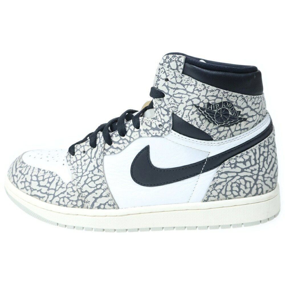 NIKE(ナイキ) 大きさ:28.0糎 AIR JORDAN 1 RETRO HIGH OG WHITE CEMENT ELEPHANT DZ5485-052 エアジョーダン1 白いことセメント質 サファリ ハイカットスニーカー シューズ US10/28糎【中古】【座標軸B】【色つや白いこと】【オンライン押さえる商いもの】