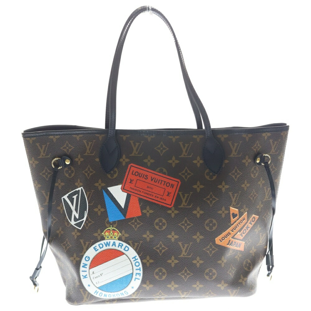 LOUIS VUITTON(ルイヴィトン) モノグラム ワールドツアー ネヴァーフルMM トートバッグ ハンドバッグ ブラウン レザー×PVC M42844 ゴールド金具【中古】【程度A】【カラーブラウン】【取扱店舗BRING心斎橋店】