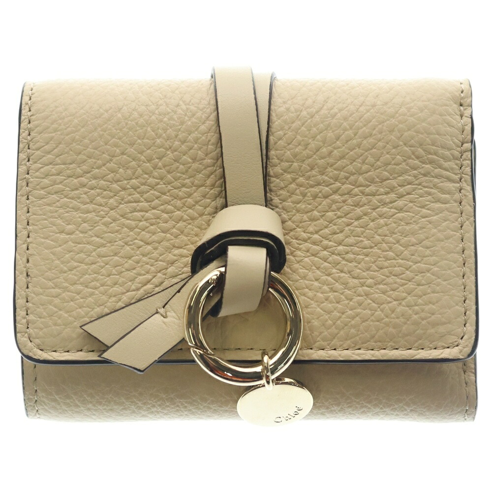 Chloe(クロエ) トリフォールド レザーコンパクトウォレット 三つ折り紙入れ 象牙色【中古】【座標軸A】【色つやベージュ】【オンライン押さえる商いもの】