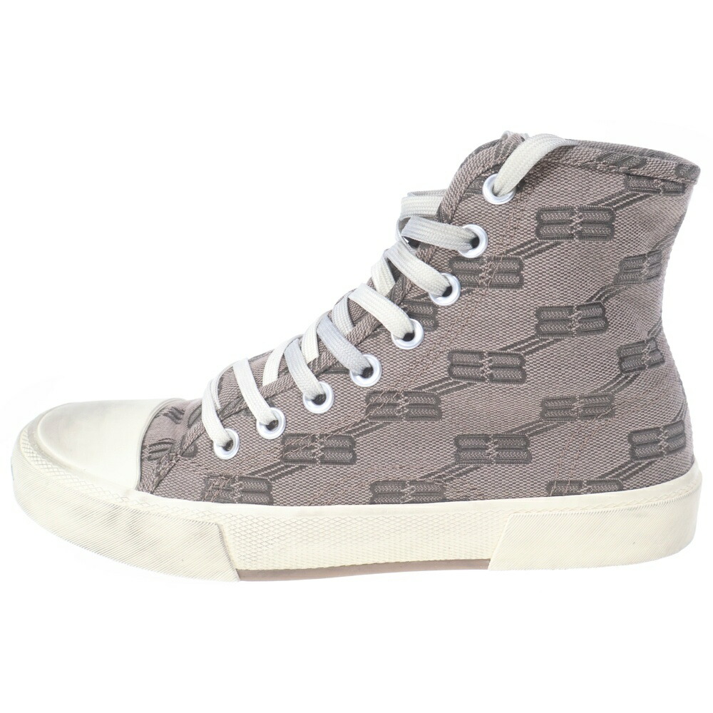 BALENCIAGA(バレンシアガ) 大きさ:38 PARIS BBモノグラム ハイカットスニーカー 赤銅色 帆布 #38 688756【中古】【度合いA】【色つや赤銅色】【オンライン押さえる商いもの】