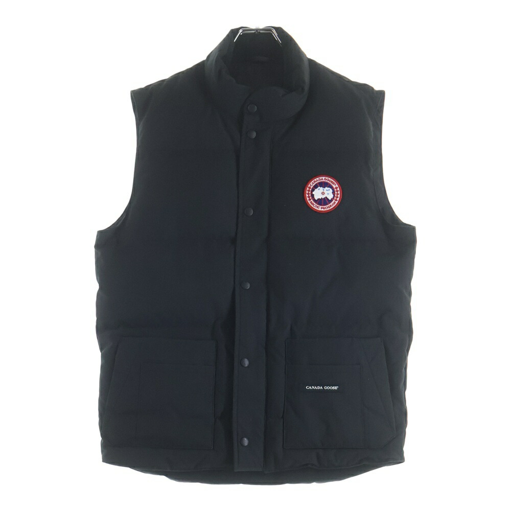 CANADA GOOSE(カナダグース) サイズ:M/M ロゴダウンベスト ブラック ナイロン M/M【中古】【程度A】【カラーブラック】【オンライン限定商品】