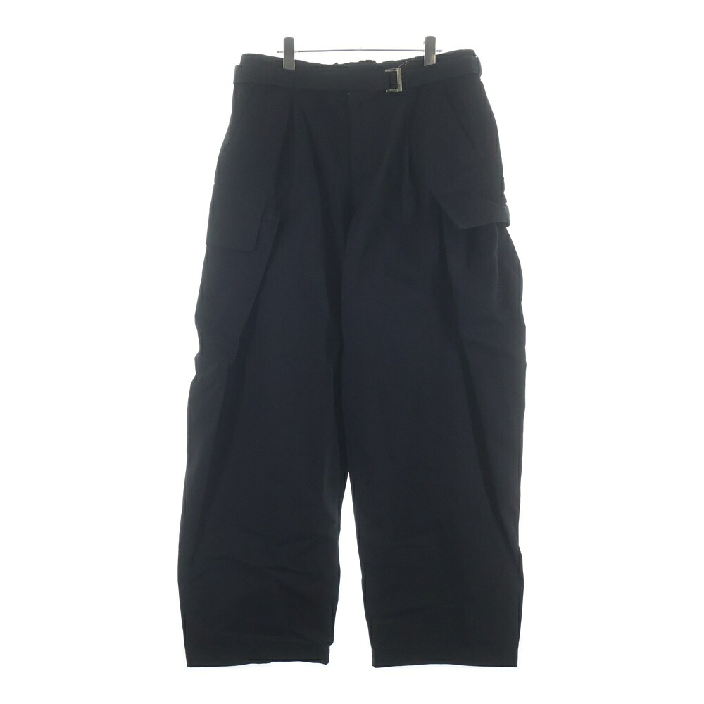 Sacai(サカイ) 大きさ:4 25AW Rip Stop Pants 25-03773M 上唇立ちふさがる カーゴパンツ 黒いこと【新古品/中古】【座標軸S】【色つや黒いこと】【取りまわしバス発着場原宿】