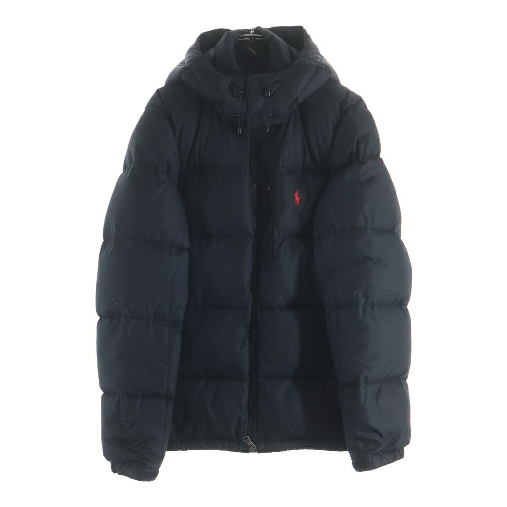 POLO RALPH LAUREN(ポロラルフローレン) 大きさ:S スモールポニー 刺しゅう ボンネットうつり変わり 落ちこむ パファージャケット フーディ 黒いこと 0200015460/710810936001【中古】【座標軸B】【色合い黒いこと】【オンライン制限事項商いもの】