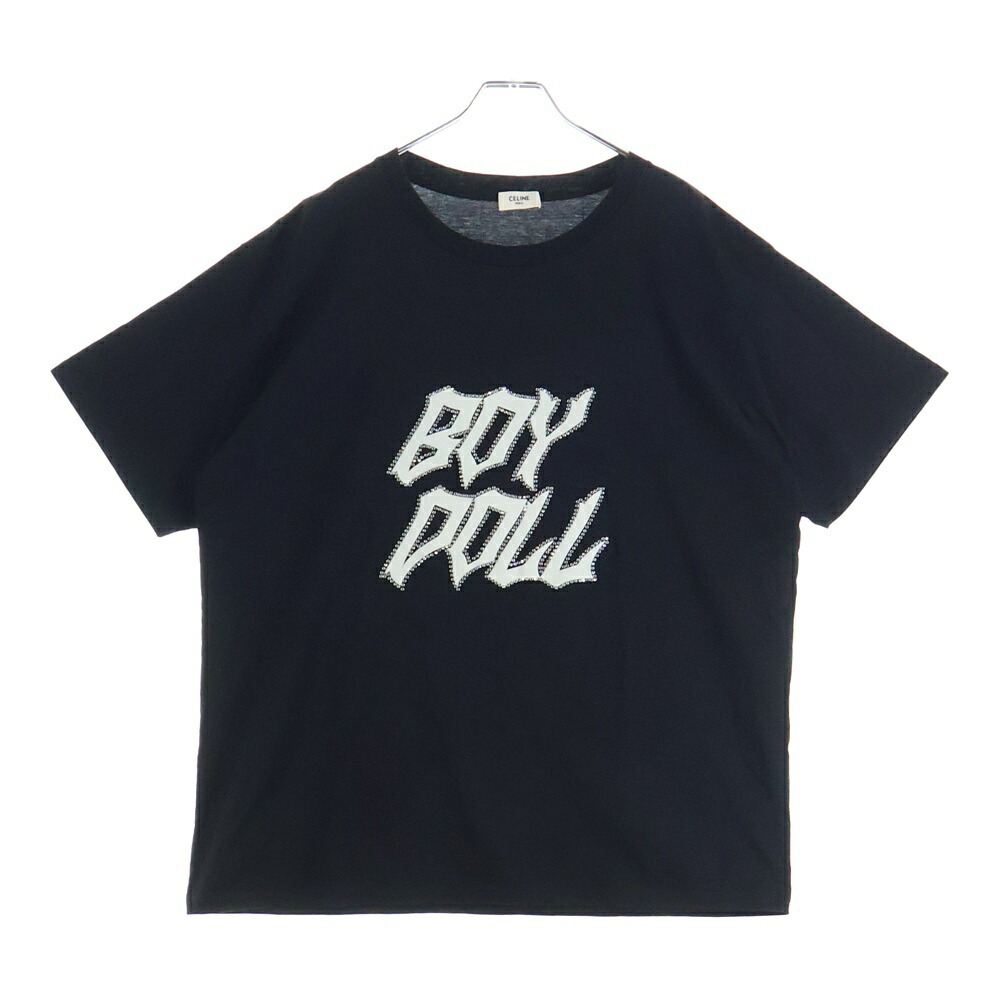CELINE(セリーヌ) 大きさ:XXL BOY DOLL ラインストーンロゴ 半袖プルオーバー カットソー 黒いこと 2X59C671Q【中古】【座標軸B】【色つや黒いこと】【取りまわしバス発着場渋谷】