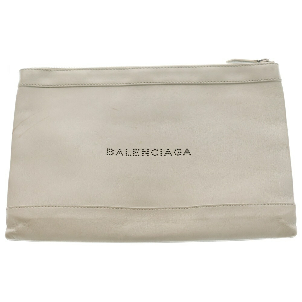 BALENCIAGA(バレンシアガ) パンチングロゴ クラッチペダル御徒面子 薄墨色 373834・1700【中古】【座標軸C】【色合い薄墨色】【オンライン制限事項商いもの】