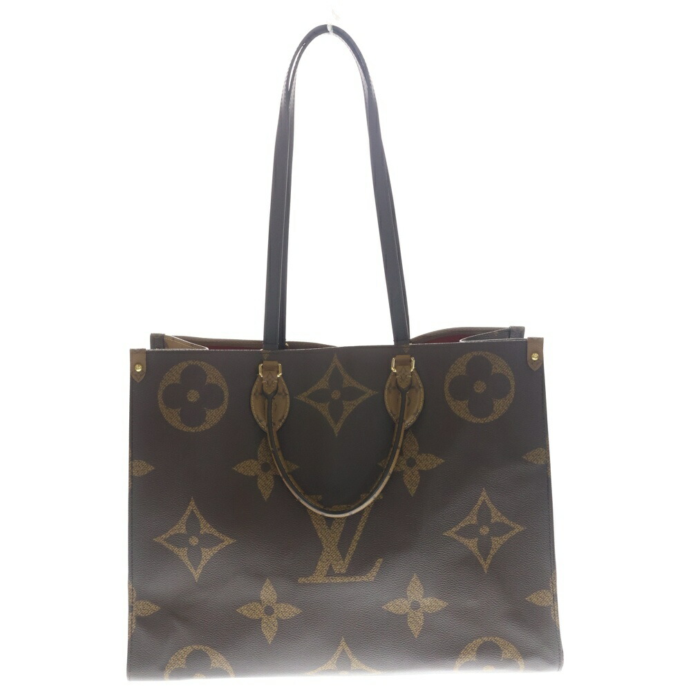 LOUIS VUITTON(ルイヴィトン) モノグラムリバース オンザゴーGM ハンドバッグ トートバッグ ブラウン レザー×PVC M44576 ゴールド金具【中古】【程度B】【カラーブラウン】【オンライン限定商品】