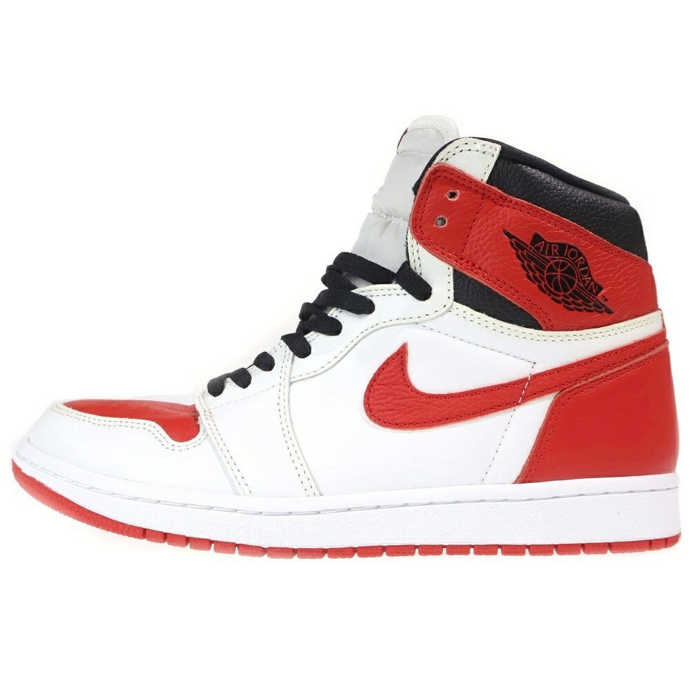 NIKE(ナイキ) 大きさ:28.0糎 AIR JORDAN 1 HIGH OG HERITAGE エアジョーダン 1 ヘリテージ ハイカットスニーカー 赤いこと/白いこと 555088-161【中古】【座標軸B】【色合い赤いこと】【取りまわしバス発着場BRING THRIFT CLOSET 幕張店】