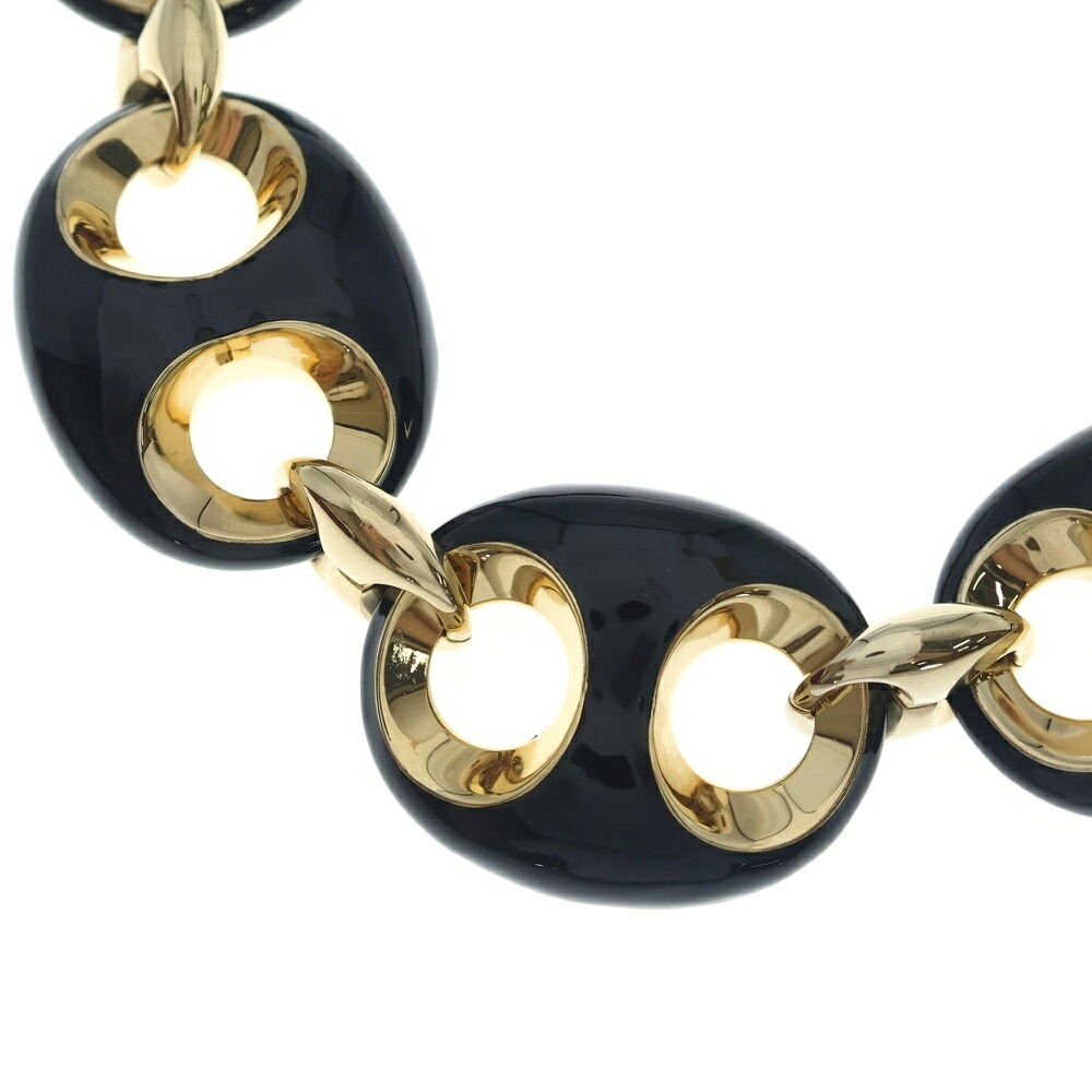 GUCCI(グッチ) マリナチェーンネックレス 黒いこと/ゴールド【新古品/中古】【座標軸S】【色合い黒いこと】【オンライン制限事項商いもの】