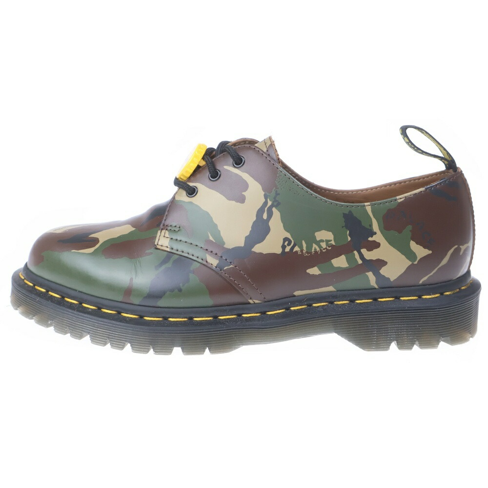 Palace Skateboards(パレススケートボーズ) サイズ:UK9 23SS Dr.Martens 1461 3holes Shoes Woodland Camo ドクターマーチン カモフラージュ 迷彩 3ホールローファー ローカットレザーシューズ カーキ【中古】【程度A】【カラーカーキ】【取扱店舗原宿】