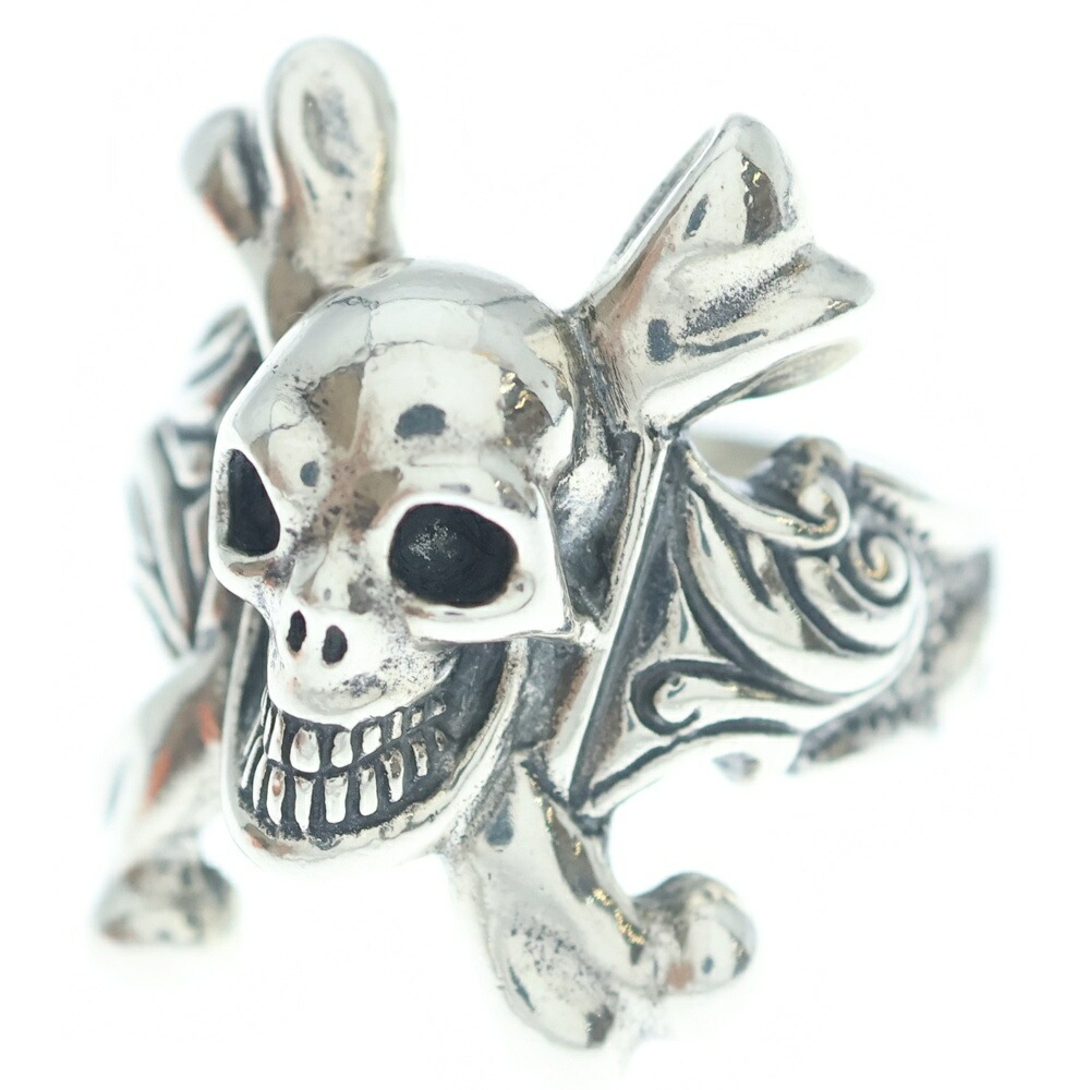 Bill Wall Leather/BWL(ビルウォールレザー) 大きさ:21.0号 BEAMS 別注 EXCLUSIVE Crossbones Skull Ring クロスボーン スカル輪っか 指環 21号【中古】【座標軸A】【色合いしろがね色】【オンライン制限事項商いもの】