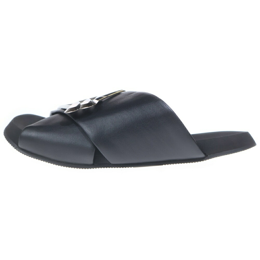 BALENCIAGA(バレンシアガ) 大きさ:42 25SS GRANITO SUNSET FLAT MULE グラニート サン仕掛ける フラットミュール サンダル 黒いこと/しろがね色 828478 WB221【新古品/中古】【座標軸S】【色合い黒いこと】【オンライン制限事項商いもの】