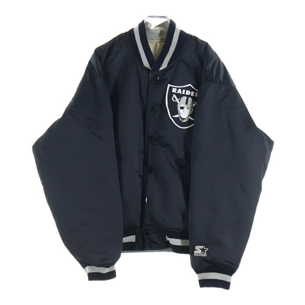 NFL(エヌエフエル) 大きさ:L RAIDERS CHALK LINE USA製 レイダース 車輪止め 生産ライン ロゴタイプ紋章 ナイロン 競技場 上衣 黒いこと/薄墨色【中古】【座標軸B】【色合い黒いこと】【オンライン押さえる商いもの】