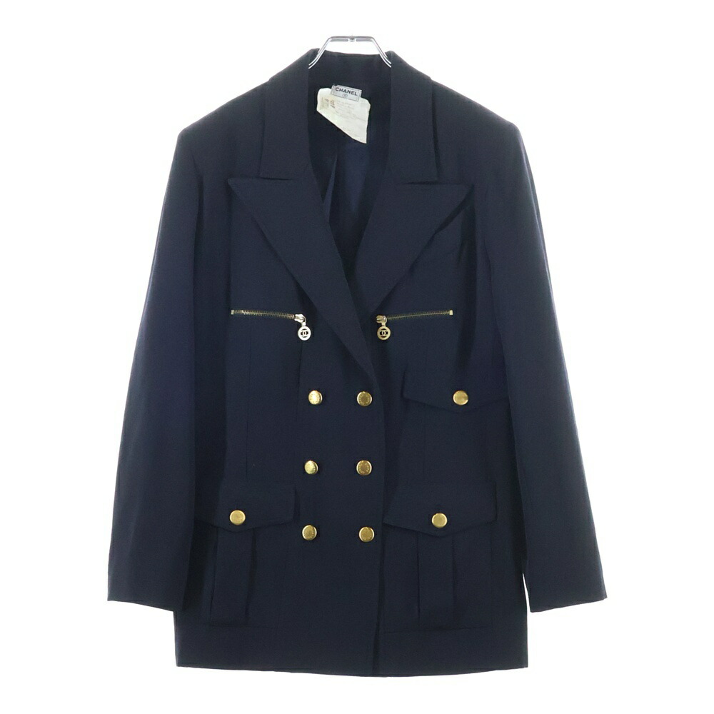 CHANEL(シャネル) 大きさ:42 ココボタン ダブル上衣 米国海軍 60PA19229【中古】【座標軸B】【カラーネイビー】【オンライン押さえる商いもの】