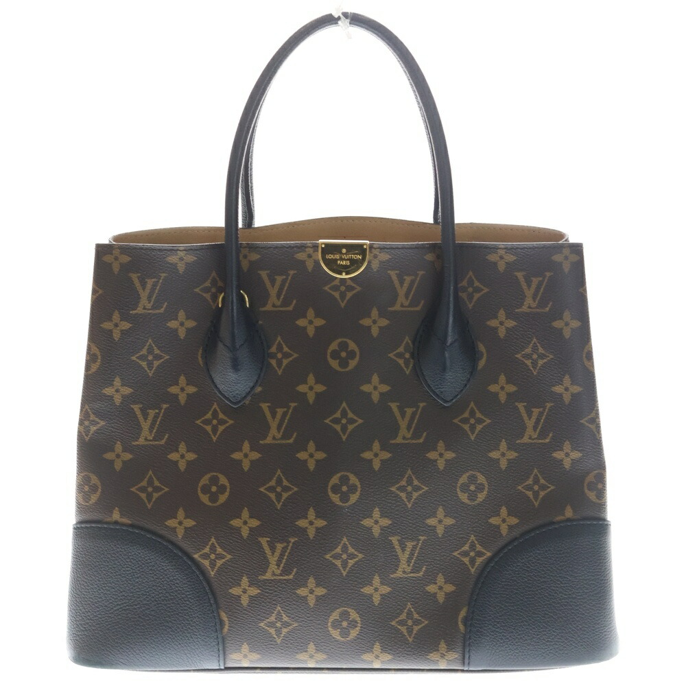 LOUIS VUITTON(ルイヴィトン) モノグラム フランドリン 2WAYバッグ ハンドバッグ ショルダーバッグ トートバッグ ブラック×ブラウン レザー×PVC M41595 ゴールド金具【中古】【程度B】【カラーブラウン】【取扱店舗BRING福岡天神店】