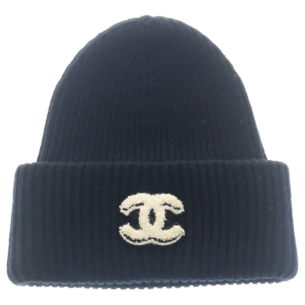 CHANEL(シャネル) ココマーク ロゴニットキャップ 編み物帽 ビーニー ベージュ【中古】【度合いA】【色つや黒いこと】【取りまわしバス発着場BRING仙台店】