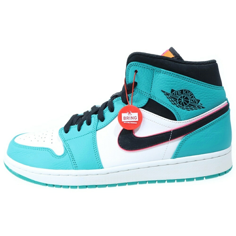 NIKE(ナイキ) 大きさ:31.0珊 AIR JORDAN 1 MID SOUTH BEACH エアジョーダン1 サウス砂浜 ミッドカットスニーカー 白いこと/青碧 US13/31珊 852542-306【新古品/中古】【度合いS】【色つや白いこと】【取りまわしバス発着場BRING仙台店】