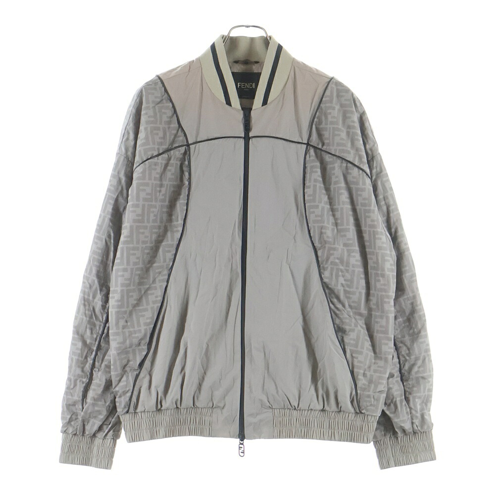 FENDI(フェンディ) サイズ:48 ズッカ柄 ナイロンジャケット ブルゾン グレー FAA899 A95A【中古】【程度A】【カラーグレー】【取扱店舗渋谷】｜ブランド買取・販売　BRING