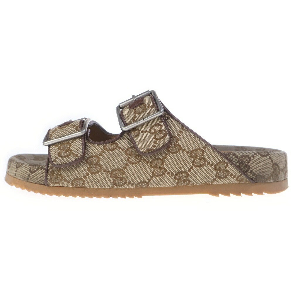 GUCCI(グッチ) 大きさ:6 23SS GG帆布 ストラップスライドサンダル ベージュ 658020【中古】【度合いB】【色つやベージュ】【取りまわしバス発着場BRING京都河原町店】