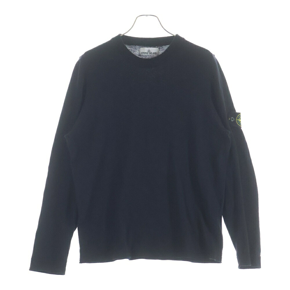 STONE ISLAND(ストーンアイランド) 大きさ:M 23SS ハイゲージコットンソリッドクルーネックニット BLACK 黒いこと 1015532B9【中古】【座標軸B】【色つや黒いこと】【取りまわしバス発着場BRING聖堂店】