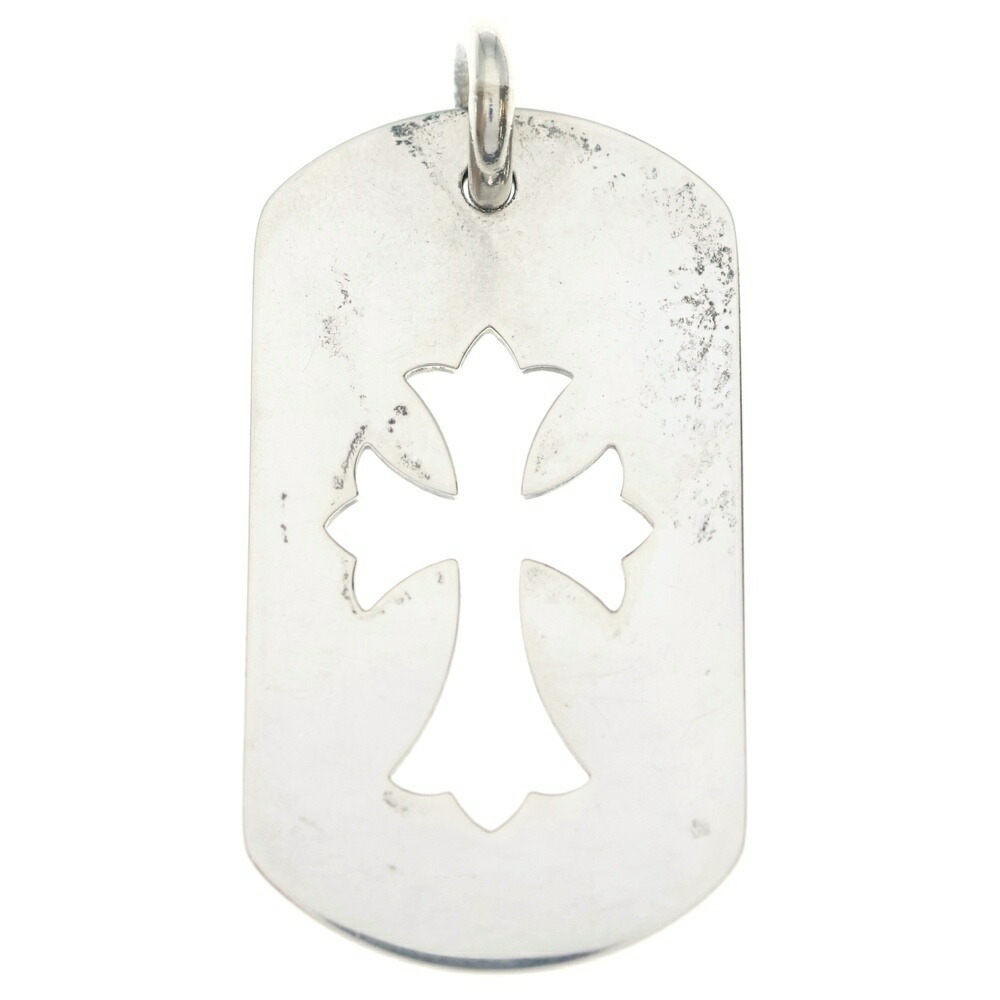 CHROME HEARTS(クロムハーツ) 大きさ:18.17g D TAG LRG CO CRS カットアウトクロスドッグタグ ラージ シャンデリヤいの一番 しろがね色 BCA239【中古】【座標軸B】【色合いしろがね色】【取りまわしバス発着場BRING有楽町マルイ店】
