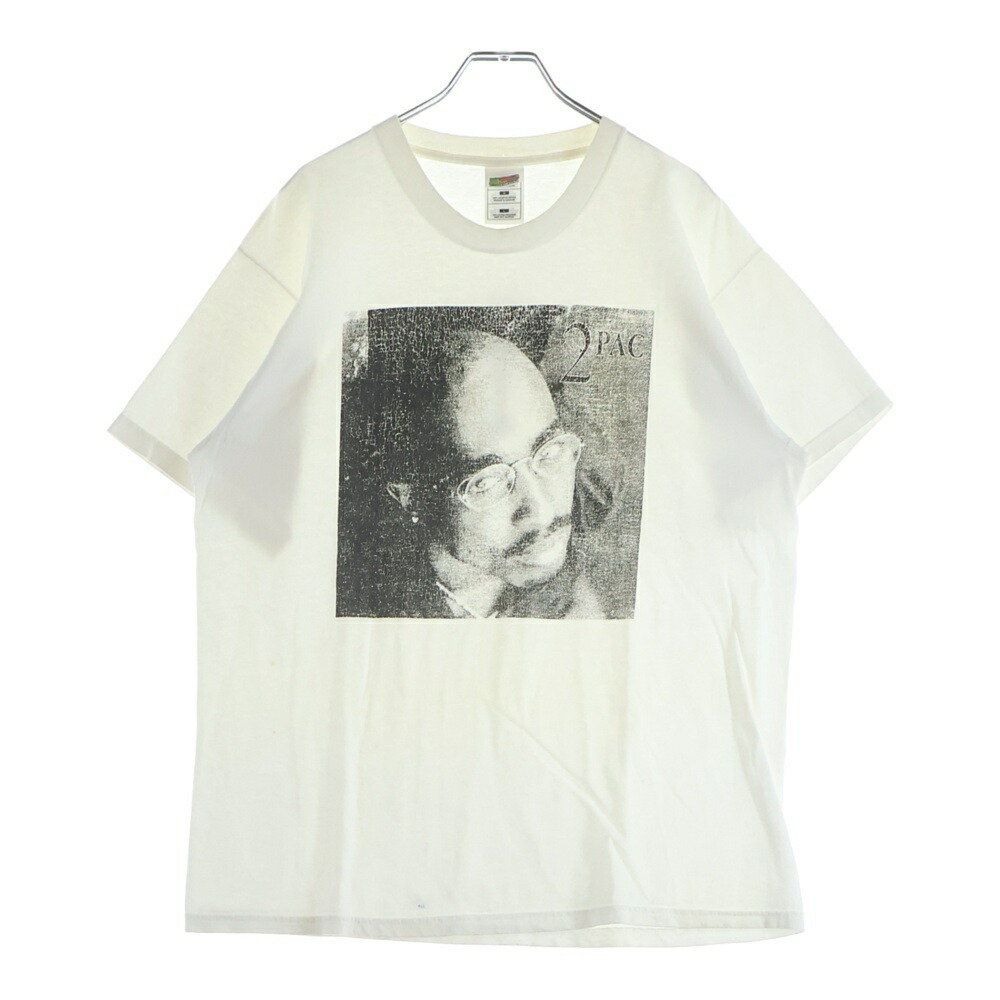 VINTAGE(ヴィンテージ) 大きさ:L 90S 2PAC 1971-1996 FRUIT OF THE ROOM引き舟 弔い 両面プリントクルーネック半袖プルオーバーカットソー さあ美T 白いこと【中古】【座標軸B】【色合い白いこと】【取りまわしバス発着場BRING札幌店】