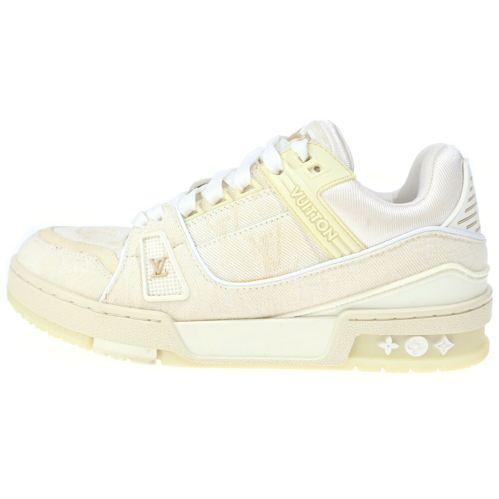 LOUIS VUITTON(ルイヴィトン) 大きさ:39 LV TRAINER LV調教師 モノグラム ラインローカットスニーカー ベージュ レディース 1ACP1P【中古】【座標軸B】【色合いベージュ】【取りまわしバス発着場BRING札幌店】