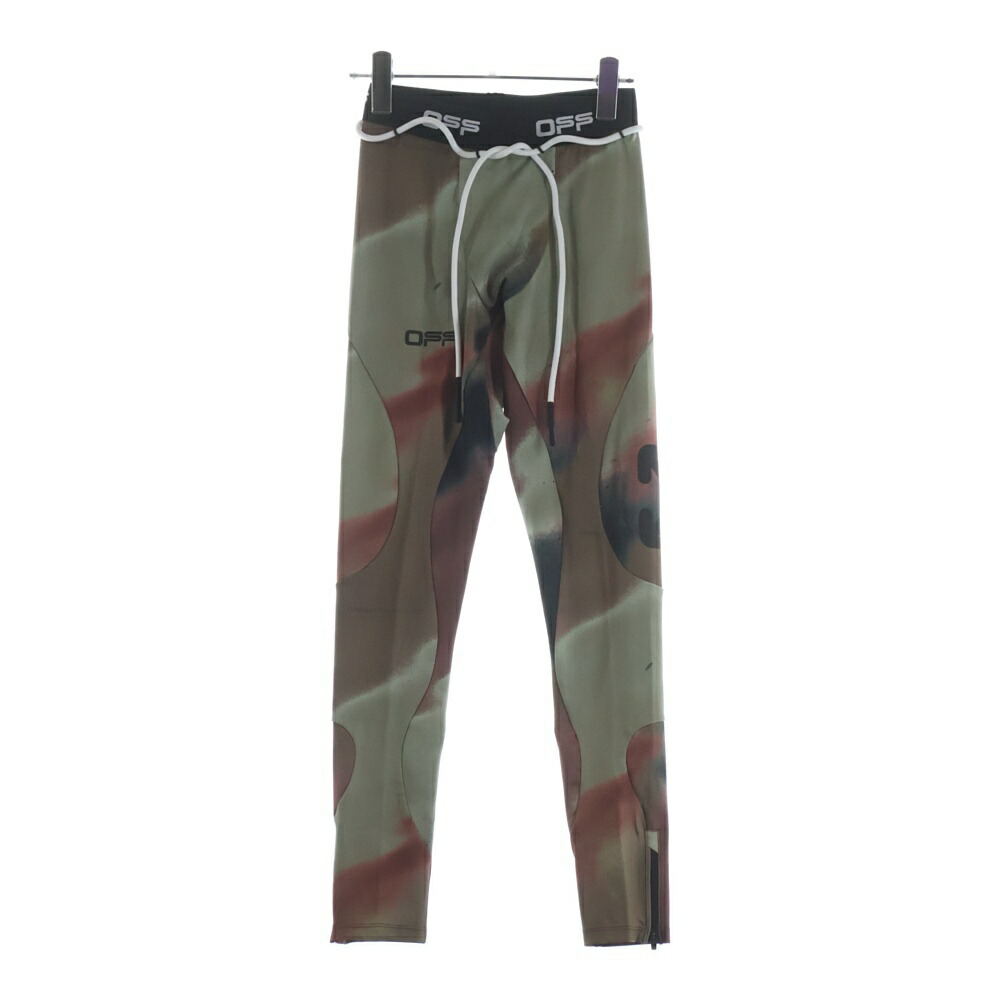OFF-WHITE(オフホワイト) サイズ:XS CAMO ACTIVE TIGHTS カモ柄 ロゴプリント ジップスリット アクティブ タイツ レギンス パンツ カーキ OMVG007120JER0026010【新古品/中古】【程度S】【カラーカーキ】【取扱店舗BRING福岡天神店】｜ブランド買取・販売　BRING