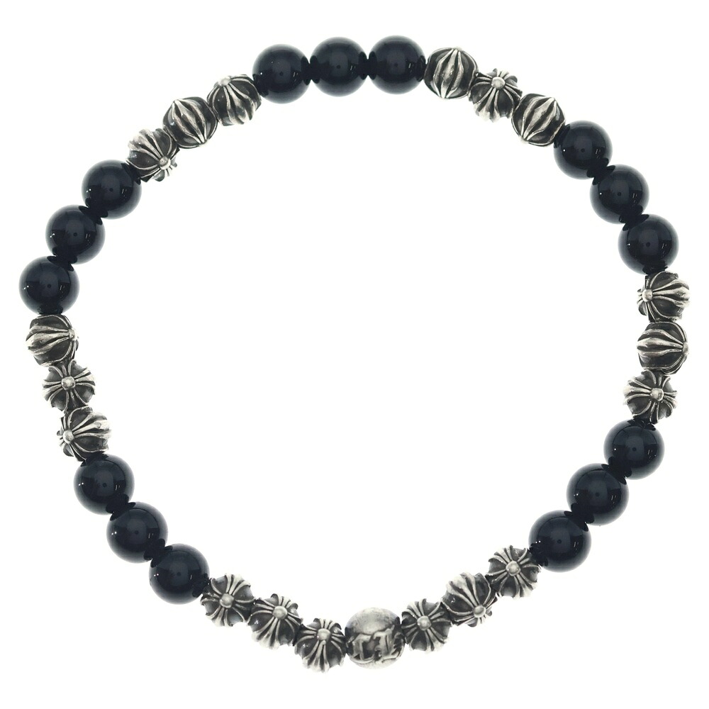 CHROME HEARTS(クロムハーツ) 大きさ:6粍 6粍 6粍 BEAD 6粍ビーズブレス BEAD14 6粍 ブラックトルマリンビーズブレスレット【中古】【度合いB】【色つや黒いこと】【取りまわしバス発着場BRING心斎橋店】