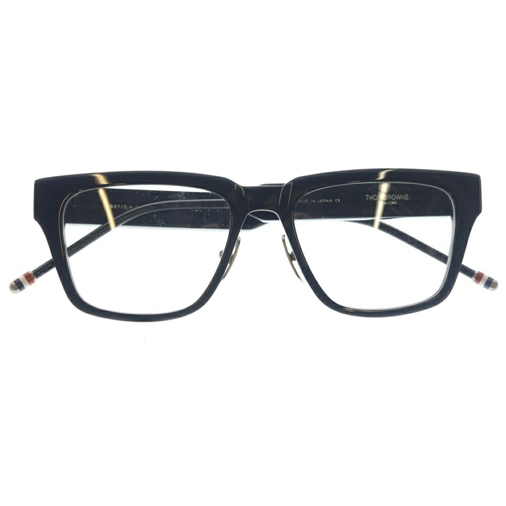THOM BROWNE(トムブラウン) サイズ:52□18ー147 21AW フロントシェイプ ウェリントン スクエアフレーム サングラス アイウェア ブラック TBX715-A-01【中古】【程度B】【カラーブラック】【取扱店舗BRING梅田茶屋町店】|ブランド買取・販売 BRING